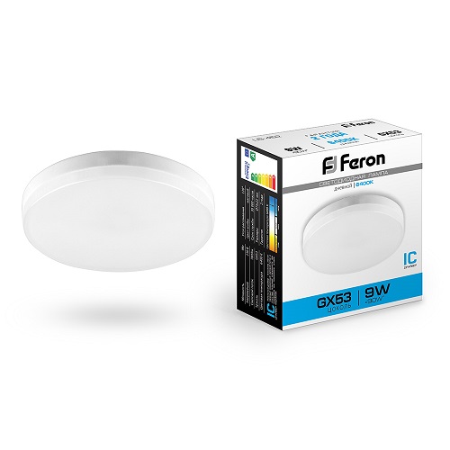Лампа светодиодная Feron LB-452 GX Таблетка GX53 220В 9Вт 780Лм 6400К 75х24мм фото Лампа светодиодная Feron LB-452 GX Таблетка GX53 220В 9Вт 780Лм 6400К 75х24мм картинка